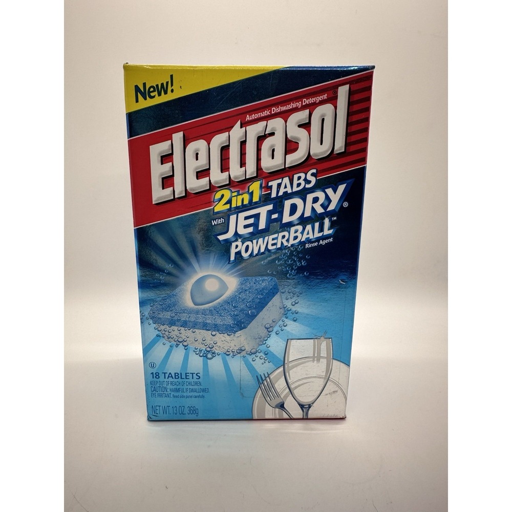 Vintage Electrasol 2-in-1 Tabs with Jet-Dry Powerball – 18 Tablets‎ – Sealed Box